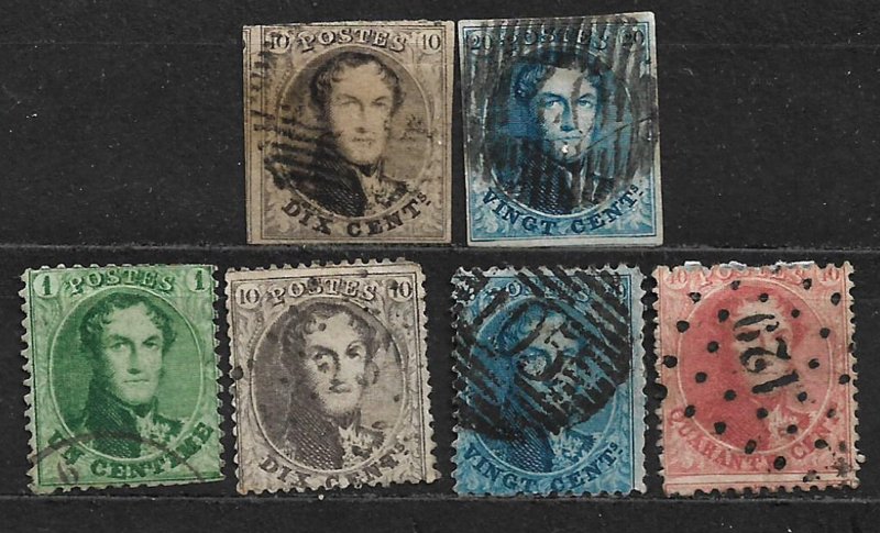 COLLECTION LOT OF 6 BELGIUM STAMPS 1851 + CV + $74