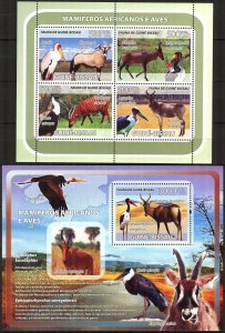 Guinea Bissau 2008 Birds Antelopes Sheet + S/S MNH