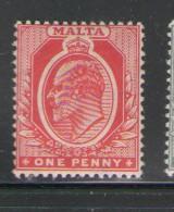 Malta Sc 32 1907 1 d carmine Edward VII stamp mint