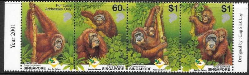 SINGAPORE SG1116a 2001 ORANGURAN CONSERVATION MNH