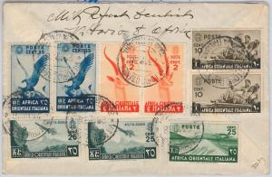 66103 - ITALIAN EAST AFRICA: Sass 9 + others on VICTORIO D'AFRICA ENVELOPE-