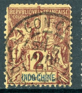 Indochina 1892 French Colony 2¢ Brown Peace & Commerce Scott #4 VFU K260 ⭐⭐⭐⭐