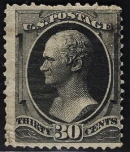 US Stamp #154 30c Black Hamilton USED SCV $300