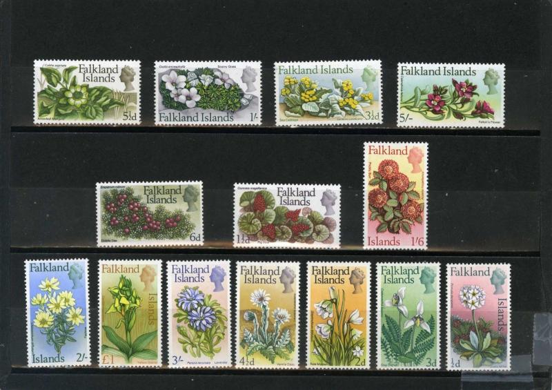 FALKLAND ISLANDS 1968 Sc#166-179 FLOWERS & PLANTS SET OF 14 STAMPS MNH