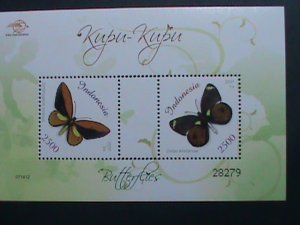 INDONESIA-2007 SC#2125-COLORFUL LOVELY BEAUTIFUL BUTTERFLY MNH S/S VERY FINE
