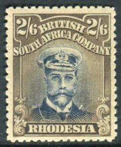 RHODESIA-1919  2/6 Ultramarine & Grey Brown.   A mounted mint example Sg 274