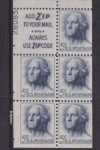 BOBPLATES #1213a Washington Booklet Slogan 3 Upper Left 28085 90% MNH DCV=$50