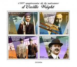 C A R - 2021 - Orville Wright - Perf 4v Sheet - Mint Never Hinged