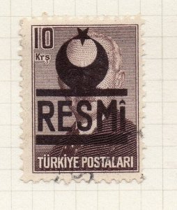 Turkey 1951-54 Early Issue Fine Used 10k. Resmi Optd NW-17784