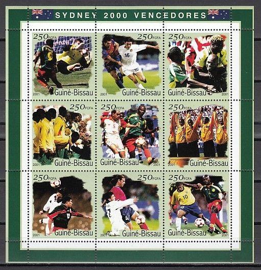 Guinea Bissau, Mi cat. 1306-1314 A. Sydney 2000,  Soccer sheet of 9.