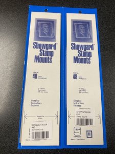 Showgard Stamp Mounts Black #48 ( 48x215mm ) 15 Strips Group Of 2