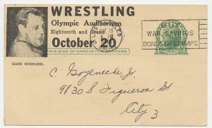 Postal stationery USA 1943 Wrestling - Olympic Auditorium