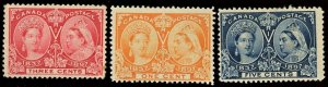SC# 51, 53, 54 CANADA Mint Hinged 1897