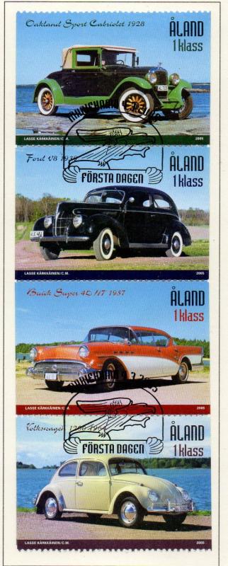 Aland Finland Sc  233 2005 Classic Cars stamp set used