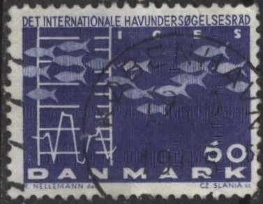 Denmark 412 (used) 60ø Council for Exploration of the Sea (1964)