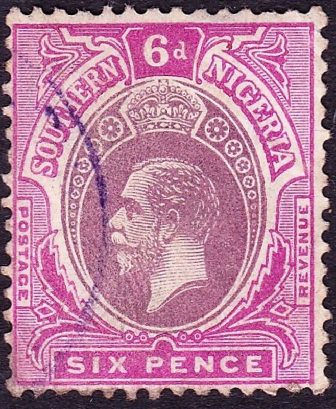 SOUTHERN NIGERIA 1912 KGV 6d Dull & Bright Purple SG51 Used