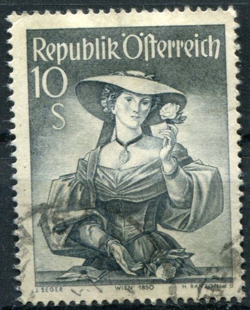 Austria Sc#556 Used, 10s gray, Provincial Costumes 1948/58 (1950)