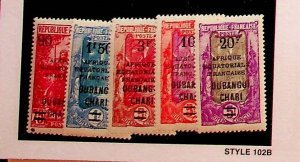 UBANGI-SHARI Sc 77-81 LH/NH ISSUE OF 1927 - OVERPRINTS