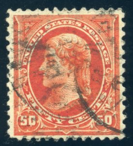 US Stamp #275a Jefferson 50c - PSE Cert - USED - tiny thin upper left