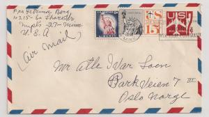 #UC34 w C63 & 1042 all double rate airmail to NORWAY 1967