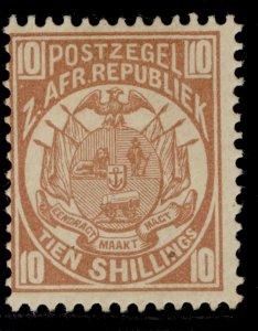 SOUTH AFRICA - Transvaal QV SG186, 10s dull chestnut, LH MINT. Cat £45.