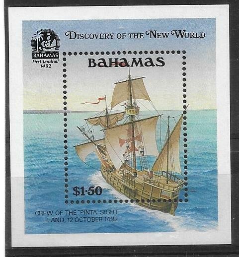 1991   BAHAMAS  -  SG.  MS 912  -  CHRISTOPHER COLUMBUS  -  MNH