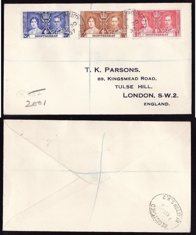 cover-Montserrat-KGVI 1937 Coronation reg'd-Au 20 1937-Omnibus set-