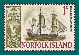 Norfolk Island 1967 Ships, 1c MNH  #100,SG77