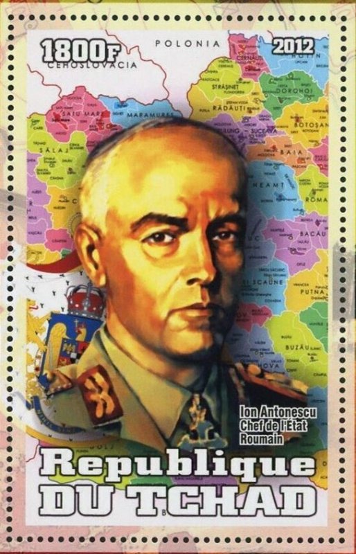 Leaders World War II WW2 Ion Antonescu Souvenir Sheet of 2 Stamps Mint NH 