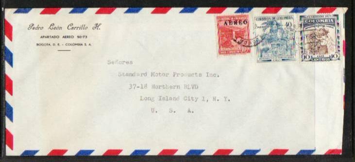Columbia to Long Island New York Airmail  # 10 Cover 