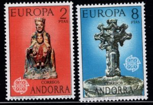 Andorra  (Spanish) Scott 79-80 complete MH*  Europa set 1974