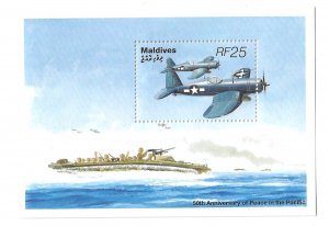 Maldive islands 1995 End of World War II Airplane S/S Sc 2091 MNH C13