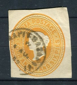 INDIA; 1880s classic QV 4a. 6p. fine POSTMARK Stationary Piece,