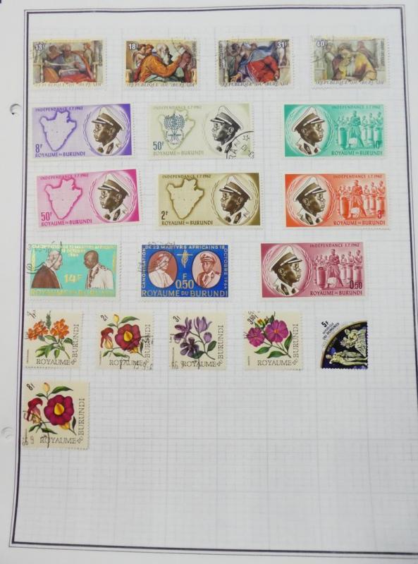 EDW1949SELL : BURUNDI Collection of 213 different on album pages Mostly Topicals