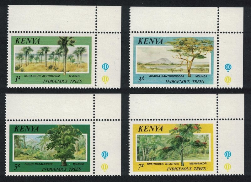 Kenya Indigenous Trees 4v Corners 1986 MNH SG#370-373