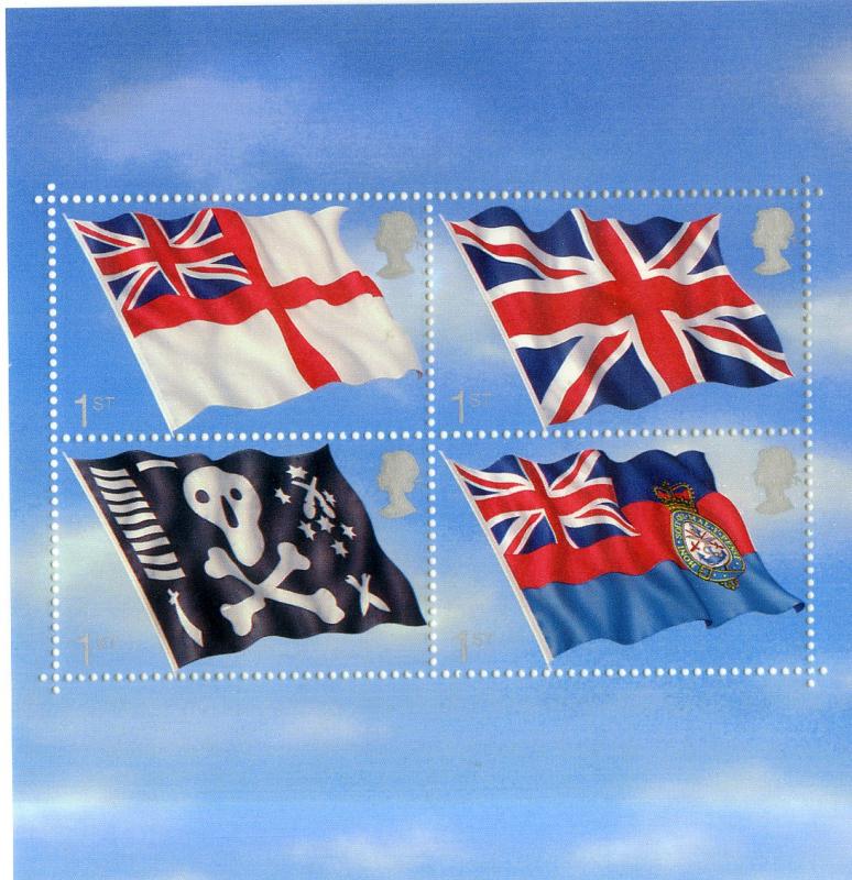 GREAT BRITAIN 1999 MNH S/S SCV $10.00 BIN $6.00 FLAGS