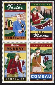 HISTORY = COMEAU, MUNDAY, MASON, FOSTER = Canada 1998 #1753a MNH BLOCK of 4