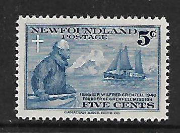 NEWFOUNDLAND 252   MNH  SIR WILFRED GRENFELL AND THE STRATHCONA 2, SHIP, 1941