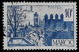 French Morocco #232 Used VLH; 10c Gardens of Fez (1947)