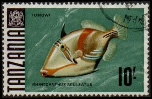 Tanzania 33 - Cto - 10sh Lagoon Triggerfish (1967) (cv $2.95)