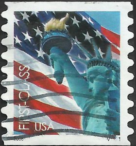 P.N.C. V1111 # 3968 USED FLAG AND STATUE OF LIBERTY