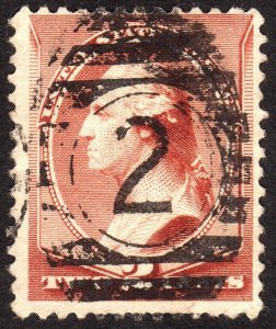 1883, US 2c, Washington, Used, Sc 210