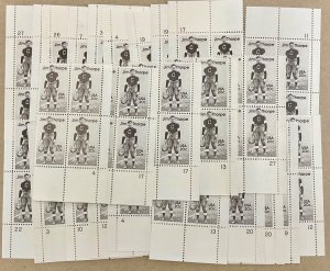 2089    Jim Thorpe- Athlete, Football   25 MNH 20 c Plate Blocks FV $20.00 1984
