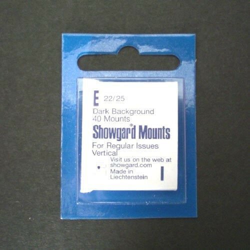 Showgard Stamp Mounts E 22/25 mm BLACK (Pack of 40) (22x25 22mm) PRECUT 