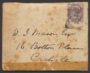 GB SG 172 on cover partial Teignmouth cancel SP 11 94 to Carlisle  SC# 89  se...