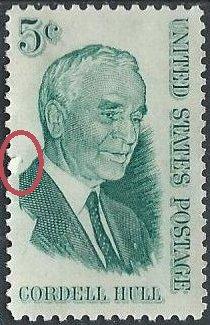 US 1235 (used, small tear at left) 5¢ Cordell Hull (1963)