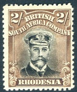 RHODESIA-1922-23 2/- Black & Brown Sg 301 LIGHTLY MOUNTED MINT V18598