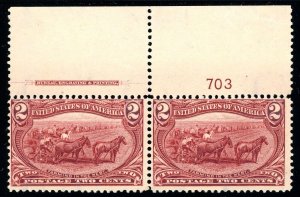 USAstamps Unused US 1898 Trans-Mississippi Plate Pair Scott 286 OG MNH SCV $160