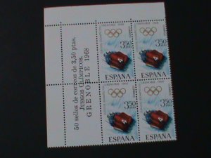 ​SPAIN-1968-SC#1545- 19TH OLYMPIC GAMES-MEXICO CITY-IMPRINT BLOCK-MNH -VF