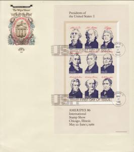 US 2216-2219 Presidents S/4 House of Farnam U/A FDC